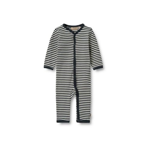 Jumpsuit WHEAT "WHEAT Overall L/S Dusty", Mädchen, Gr. 74, navy sea stripe, 100% Baumwolle (Bio), normal, Overalls Jumpsuit