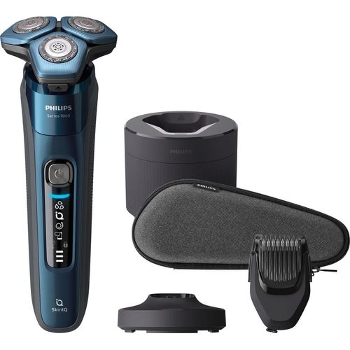 Philips Elektrorasierer S7786 59 Blau Silber SkinIQ Präzisionstrimmer