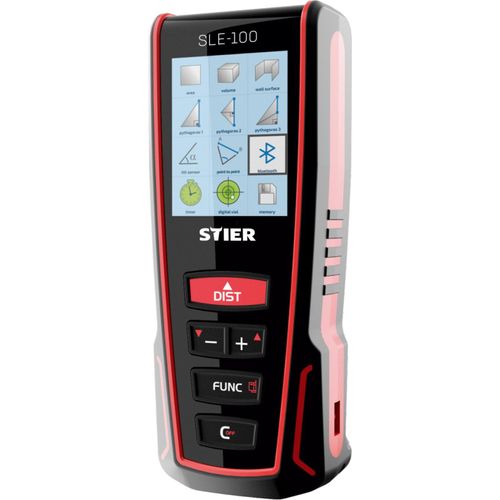 STIER Laser Entfernungsmesser SLE-100 100m, Lasermessgerät, Entfernungsmessgerät Laser, Entfernungsmesser, Laser Wasserwaage
