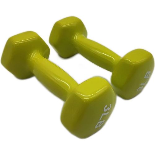 Amazon Basics Kurzhanteln Fitnessgeräte 3 Pfund Gelbgrüne Hanteln Krafttraining Training