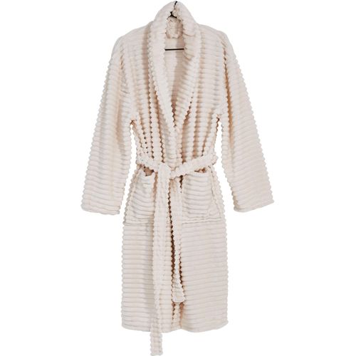 Bademantel DONE. Gr. XXL, beige, L:130cm, Flanell, Hausmäntel