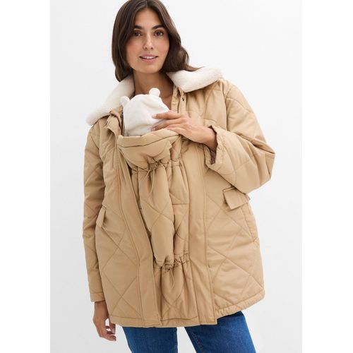 bonprix 6-in-1 Umstands-und Tragejacke mit herausnehmbarer Weste, beige, Gr.46, Übergangsjacke für die Schwangerschaft und danach