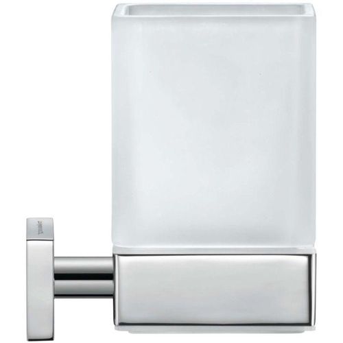 Duravit Karree Glashalter 0099511000 7 x 10 cm, Glas weiß matt, Halter chrom