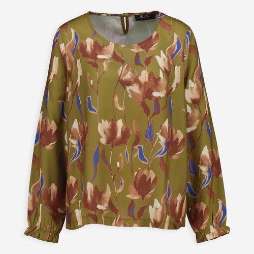 Grüne Bluse mit Blumenmuster