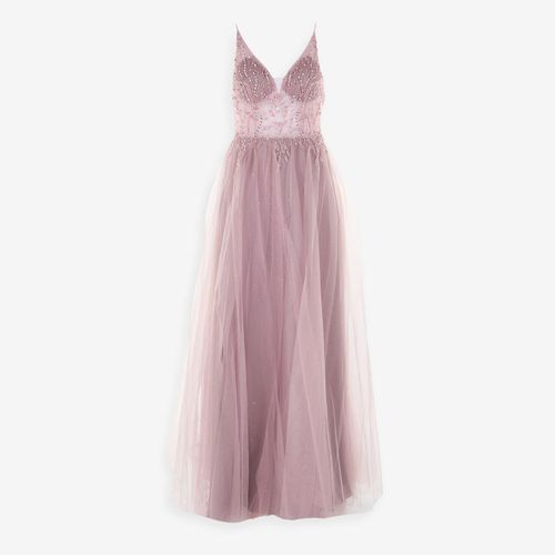 Violettes Maxikleid aus Tüll