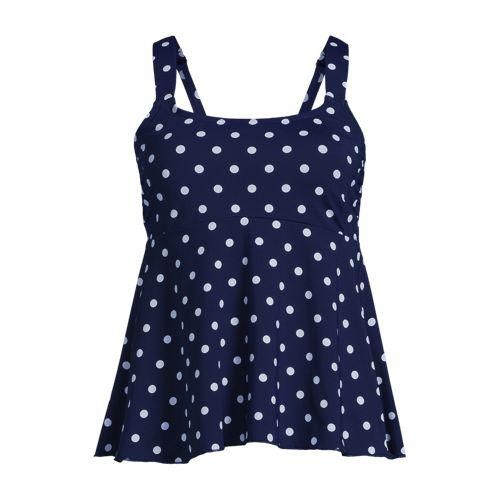 Ausgestelltes Tankinitop mit U-Ausschnitt - Mastektomie, Damen,  Blau, Elasthan/Polyester-Mischung/Nylon-Mischung, by Lands' End