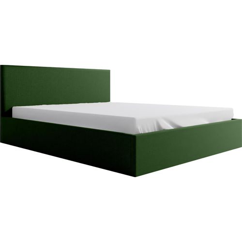 Schlafzimmer-Polsterbett NEFRYT 170x212x90 cm Liegefläche: 160x200 cm Mit Bettkasten, Metallrahmen, Hebesystem-Gasautomatik, Velutto-StoffPolsterstoff Robuster Rahmen - Grün