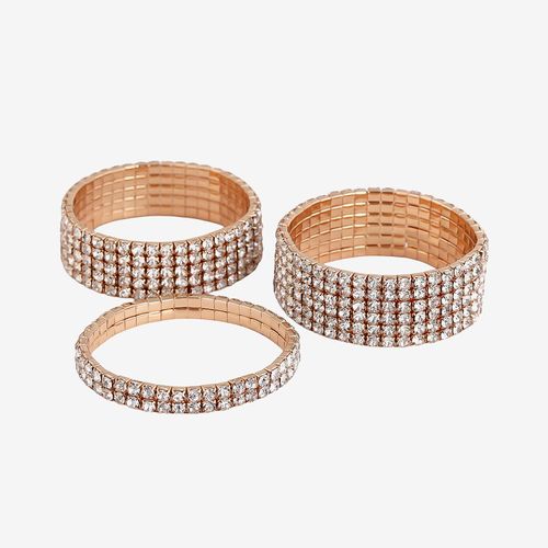 3er-Pack goldfarbene Glitzerarmbänder