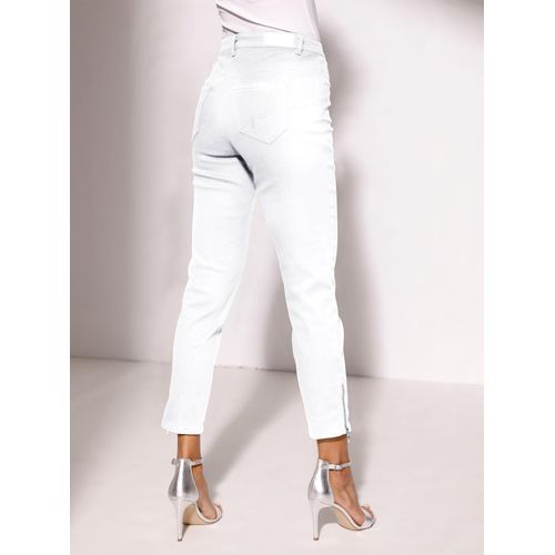 5-Pocket-Jeans ASCARI, Damen, Gr. 44, Normalgrößen, weiß, 91% Baumwolle, 6% Polyester, 3% Elasthan, unifarben, lang, Jeans 5-Pocket-Jeans