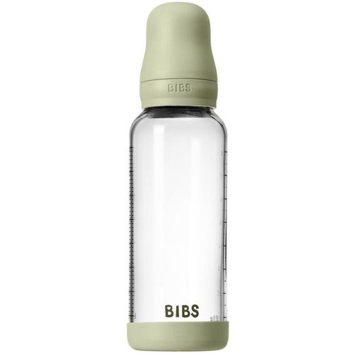 BIBS Baby Glass Bottle Round Latex oorbellen Sage 240 ml