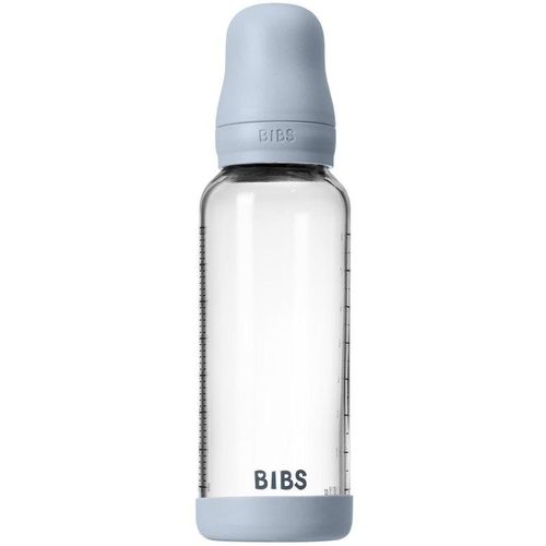 BIBS Baby Glass Bottle Round Latex oorbellen Baby Blue 240 ml