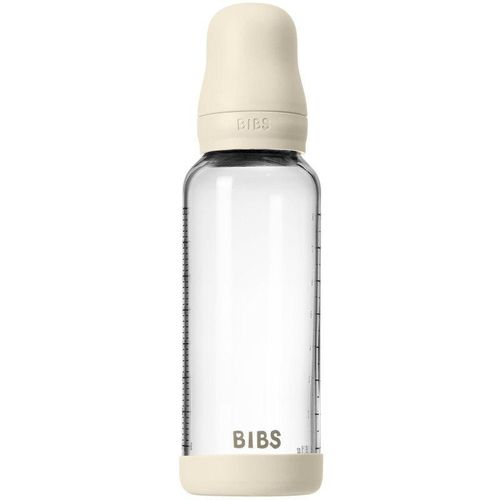 BIBS Baby Glass Bottle Round Latex oorbellen Ivory 240 ml
