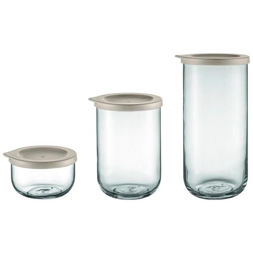 Blomus Vorratsgläserset Nomad , Hellgrau , Glas , 3-teilig , Küchenzubehör, Vorratsbehälter, Vorratsgläser