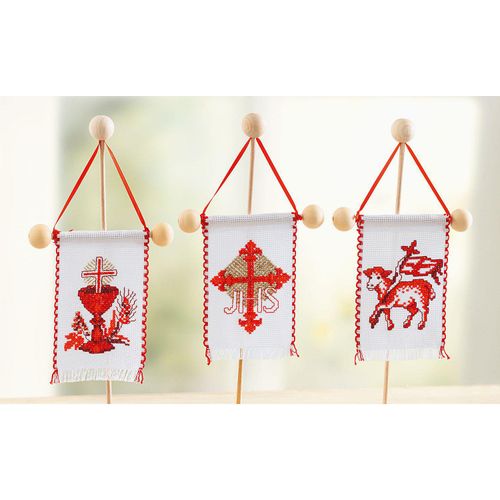 Stickpackung Osterfahnen, 3er-Set