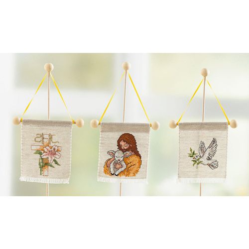 Stickpackung Osterfahnen, 3er-Set