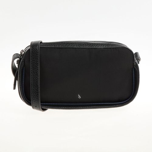 Schwarze Umhängetasche mit zwei Hauptfächern