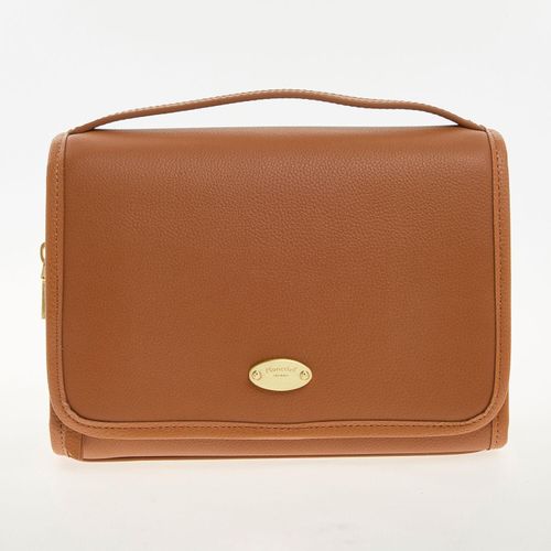 Braune Kosmetiktasche mit Logo