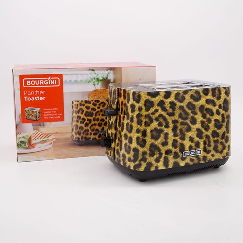 Mehrfarbiger Toaster mit Panthermuster