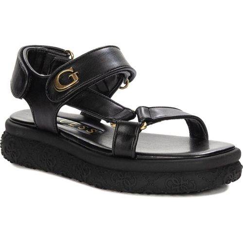 Guess Sandalen FLJLAN ELE03 Schwarz mit Klettverschluss und 4 cm Plateau