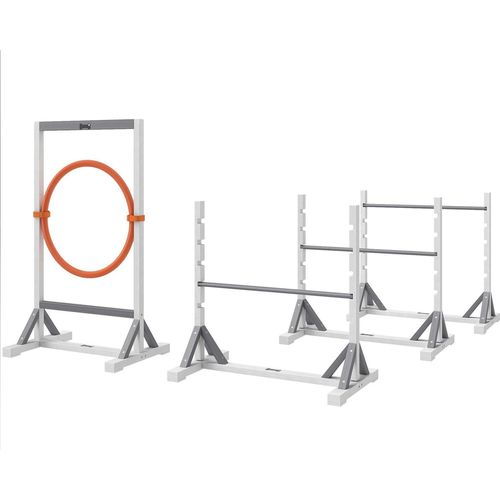 Agility Set Hunde 4-teiliges Agility-Ausrüstung für Hundetraining Steckhürdenset mit höhenverstellbar Hürden Reifen Trainingszubehör Koordinationstraining Agilityset für Spiele Training |