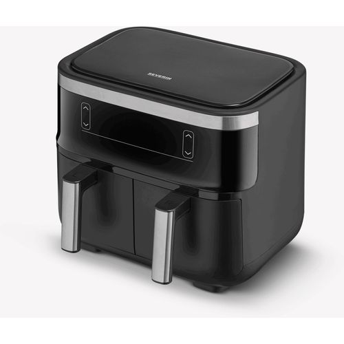 Severin Doppel-Heißluftfritteuse FR 2453 schwarz Heißluftfritteuse Airfryer Fritteuse Ohne Fett Heißluftfriteuse Groß Doppel-heißluftfritteuse
