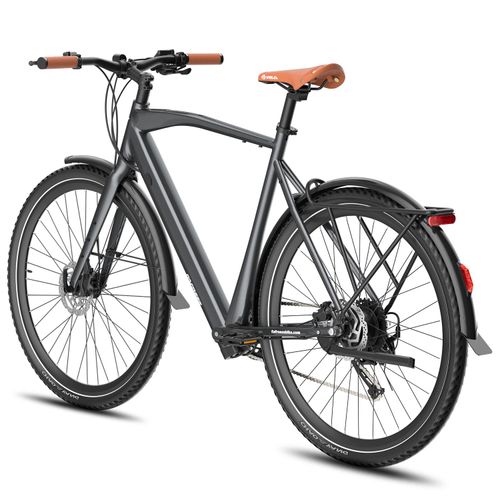 E-bike 28 Zoll 175 - 210 cm Rostfreie Aluminiumlegierung bis zu 100 km Herrenfahrrad Wasserdicht IPX4 Pedelec mit 9 Gang, Grau