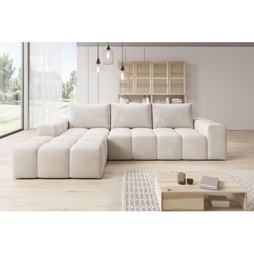 Moebelfest Sienna Ecksofa L-Form Couch Linksseitig Creme Webstoff