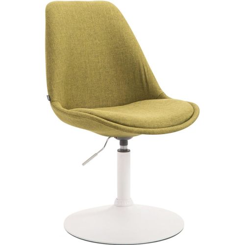 Esszimmerstuhl mit Stoffpolsterung – Loungesessel – 360 ° drehbar mit verstellbarer Sitzhöhe. Farbe: Grün | Grundfarbe: weiß Image