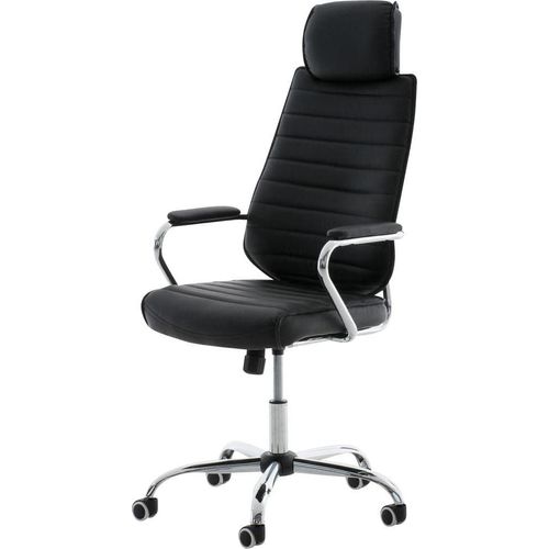 Chefsessel – Bequemer Bürostuhl – Ungewöhnliches Kunstleder | Farbe: Schwarz