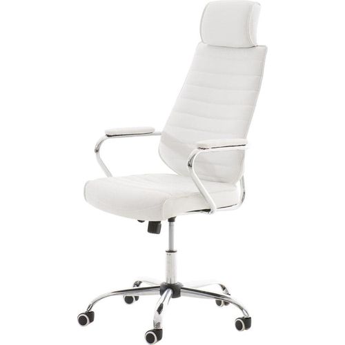 Chefsessel – Bequemer Bürostuhl – Ungewöhnliches Kunstleder | Farbe: Weiß