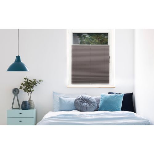 Plissee MYDECO "Free" Gr. 2, grau (hellgrau, weiß), B:120cm H:130cm, Obermaterial: 100% Polyester, Plissees, Plissee