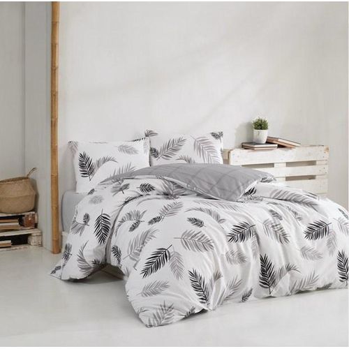 L'Essentiel Linge de Maison, Plume - Grey, Ranforce Doppel-Bettbezug-Set, Grau, 100 % BAUMWOLLE RANFORCE, 200 x 220 cm