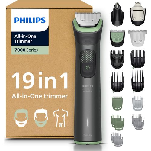 Philips All in One Trimmer Multigroom Serie 7000 19 in 1 Barttrimmer Rasierer;Ultimativer 3-Tage-Bartstyler