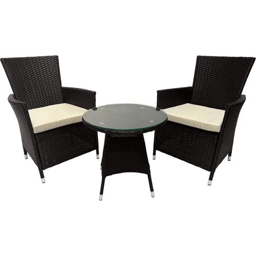 3-teiliges Outdoor-Lounge-Gartenset, bequeme Kissen, langlebiges PE-Rattan, modernes Erscheinungsbild