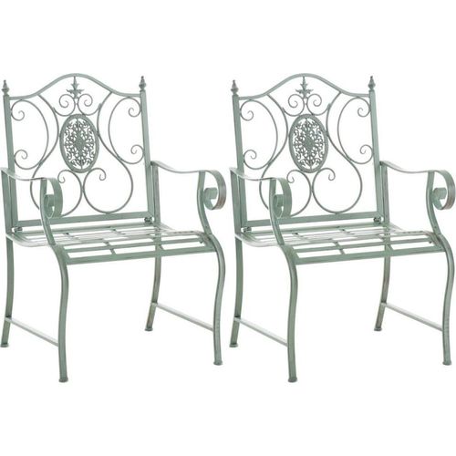 2-teiliges Set Gartenstühle aus Eisen – Gartenstühle – einfache Wartung