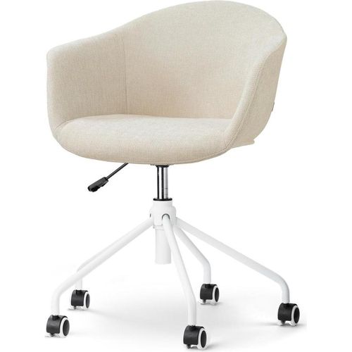 Nout-Otis Bürostuhl Warmbeige – weißes Gestell