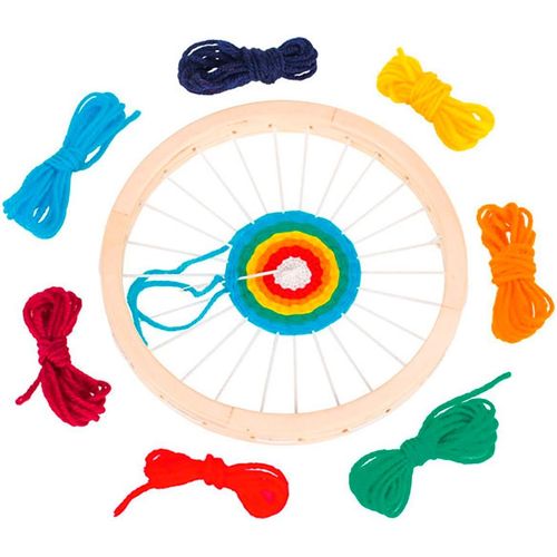 Kreativset GOKI "Webrahmen rund 18 cm", natur, Kreativsets, KinderH:1,8cm Ø:18cm, Holz, H:1,8cm Ø:18cm