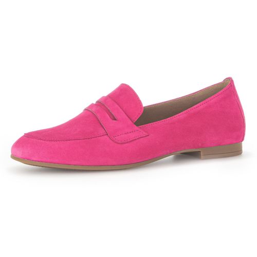 Loafer GABOR, Damen, Gr. 37, pink (pink, velours), Ziegenveloursleder, Schuhe, Slipper, Business Schuh mit Zierriegel und Blockabsatz