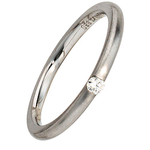 Diamantring JOBO "Platinring" Gr. 58, platin 950, Fingerringe, Damen, 58, SI = kleine Einschlüsse, Diamanten Platin 950, Diamanten, Platin 950, Diamantring, 950 Platin matt mit Diamant