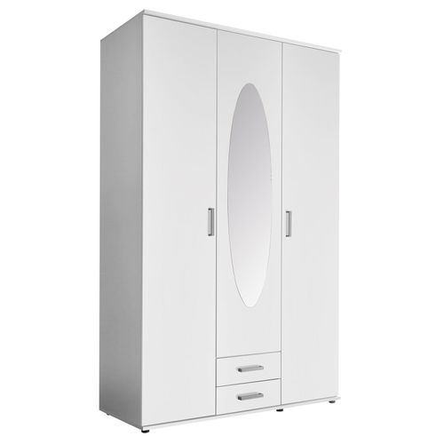 clever pick Drehtürenschrank - weiß - Spiegel - 195 cm Image