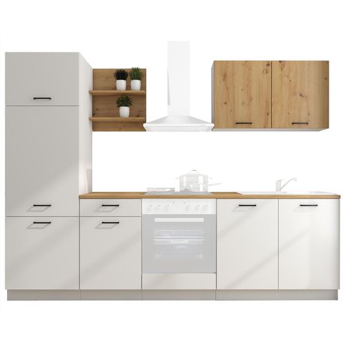 Küchenleerblock - weiß - Artisan Eiche - 270 cm Image