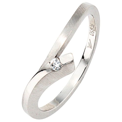 Diamantring JOBO "Platinring" Gr. 54, platin 950, Fingerringe, Damen, 54, SI = kleine Einschlüsse, Diamanten Platin 950, Diamanten, Platin 950, Diamantring, 950 Platin teil matt mit Diamant