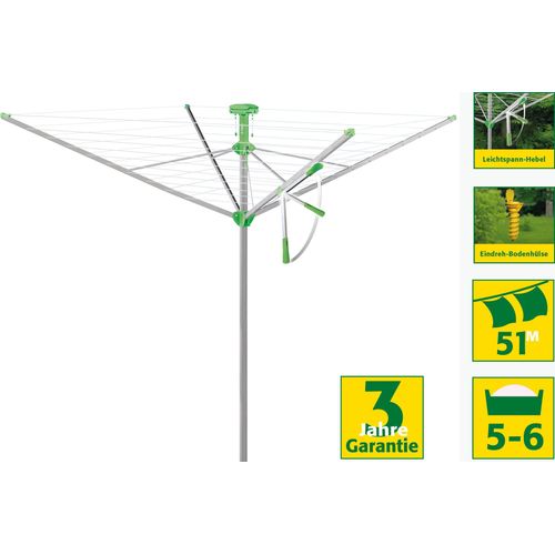 Juwel Wäschespinne Novaplus 600 Easy Spannautomatik 6 Wäscheladungen Bodenhülse