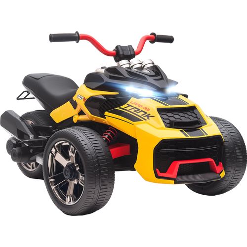 AIYAPLAY Elektro Quad für Kinder 12V Kinderquad mit 3 Rädern, MP3-Player, Gelb