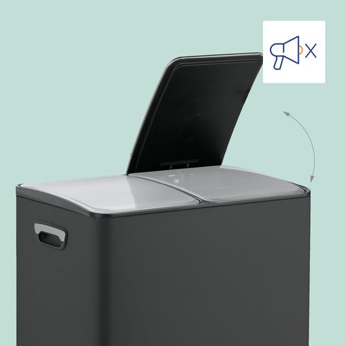 Treteimer mit zwei Fächern, 2 x 30 l Fassungsvermögen