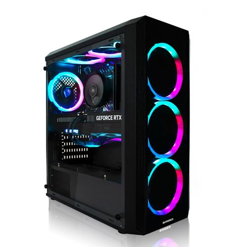 Greed® MK2 FE - Gaming PC - AMD Ryzen 5 5500 + RTX 5050 (8GB) - Desktop Computer mit 4,6 GHz - 16 GB DDR4 RAM - 512 GB SSD - WiFi + Windows 11 Pro