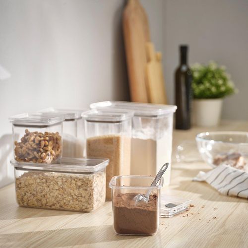KORALLVIPPA Vorratsbehälter mit Deckel, 6er-Set