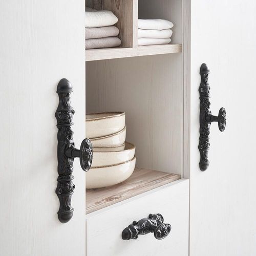 Küchen Set 4-teilig in Pinie weiß Nb. mit Absetzungen in Pinie dunkel Nb., im Landhaus Stil - FERNA-61