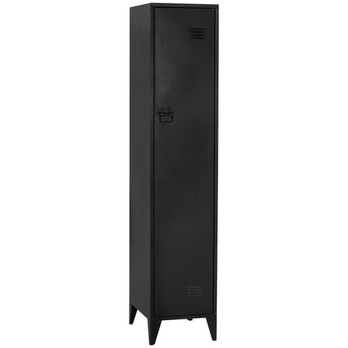 Livetastic Garderobenschrank, Schwarz, Metall, 2 Fächer, 38x185x51 cm, Garderobe, Garderobenschränke, Garderobenschränke