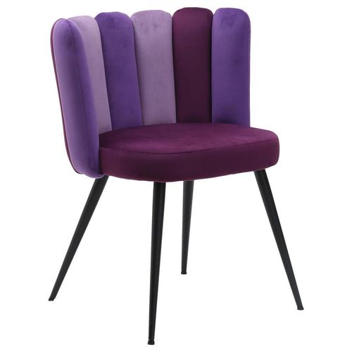 Stuhl , Lila , Metall, Textil , Rundrohr , 58.5x79x55.5 cm , Esszimmer, Stühle, Esszimmerstühle, Vierfußstühle